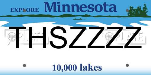 THSZZZZ Minnesota License Plate