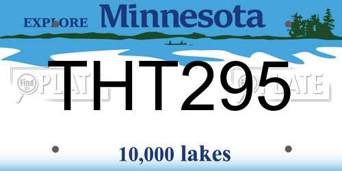THT295 Minnesota License Plate