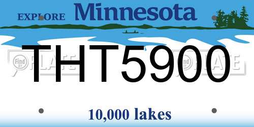 THT5900 Minnesota License Plate