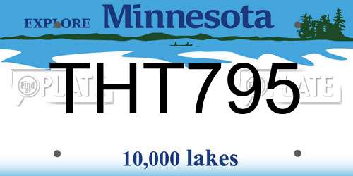 THT795 Minnesota License Plate