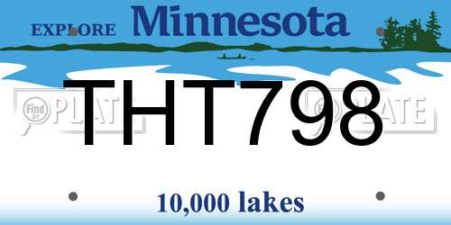 THT798 Minnesota License Plate