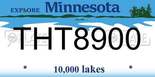 THT8900 Minnesota License Plate