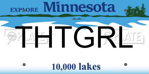 THTGRL Minnesota License Plate