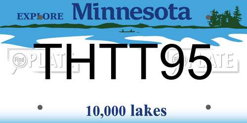 THTT95 Minnesota License Plate