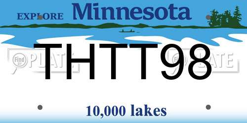 THTT98 Minnesota License Plate