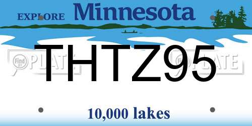 THTZ95 Minnesota License Plate