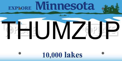 THUMZUP Minnesota License Plate