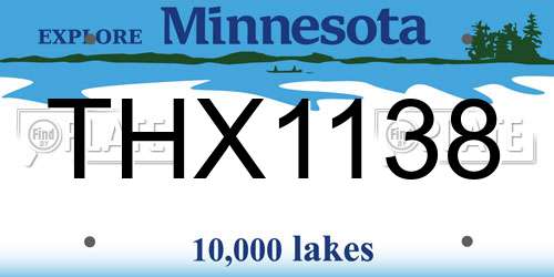 THX1138 Minnesota License Plate