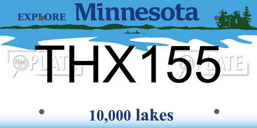 THX155 Minnesota License Plate