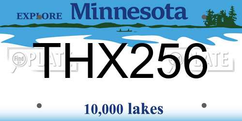 THX256 Minnesota License Plate