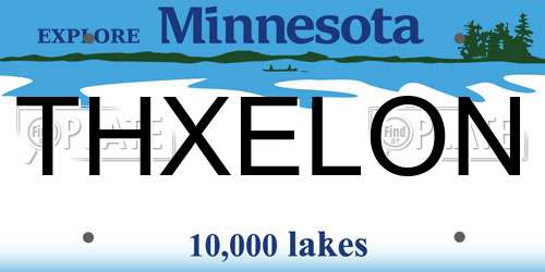 THXELON Minnesota License Plate