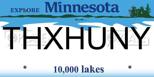 THXHUNY Minnesota License Plate