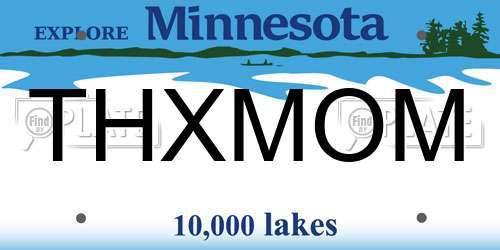 THXMOM Minnesota License Plate