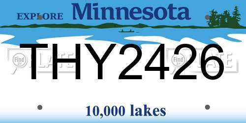 THY2426 Minnesota License Plate
