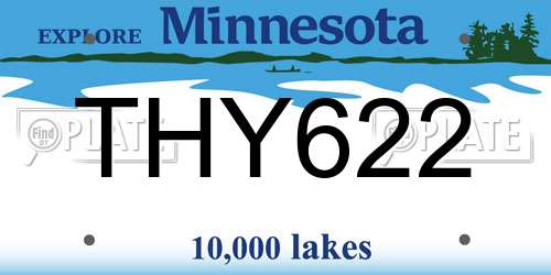 THY622 Minnesota License Plate