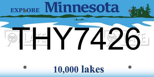 THY7426 Minnesota License Plate