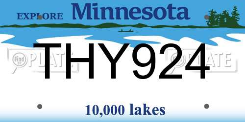 THY924 Minnesota License Plate