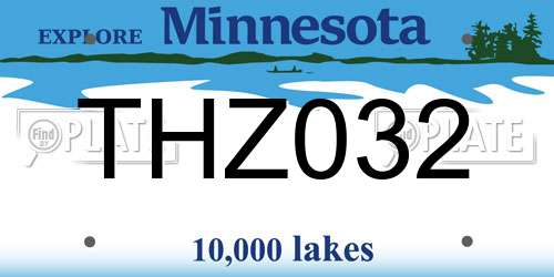 THZ032 Minnesota License Plate