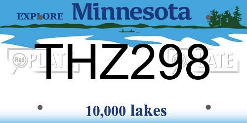 THZ298 Minnesota License Plate