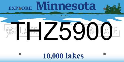 THZ5900 Minnesota License Plate