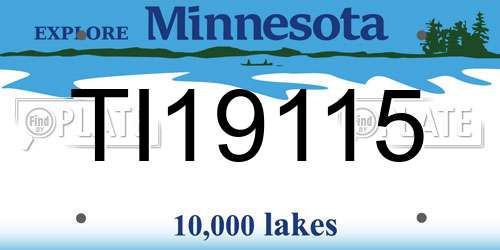 TI19115 Minnesota License Plate
