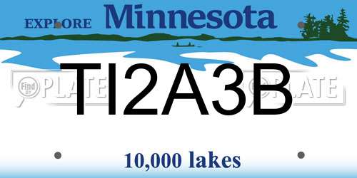 TI2A3B Minnesota License Plate