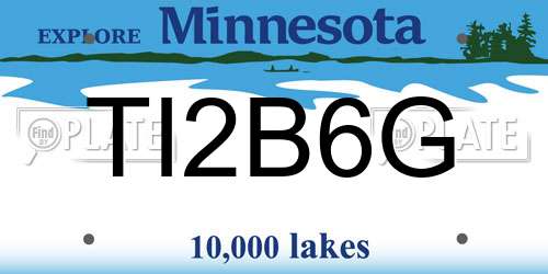 TI2B6G Minnesota License Plate