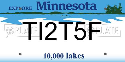 TI2T5F Minnesota License Plate