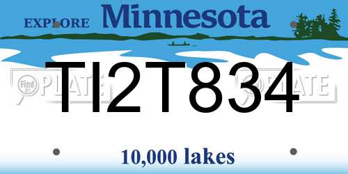 TI2T834 Minnesota License Plate