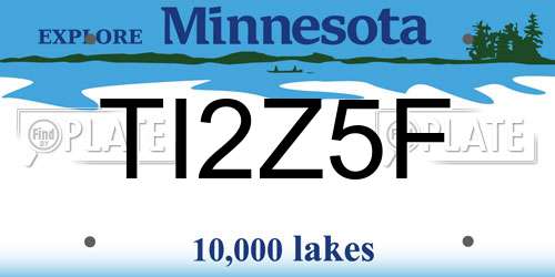 TI2Z5F Minnesota License Plate