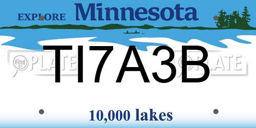 TI7A3B Minnesota License Plate