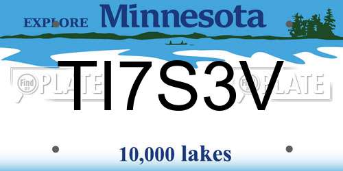 TI7S3V Minnesota License Plate
