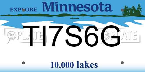 TI7S6G Minnesota License Plate