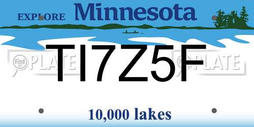 TI7Z5F Minnesota License Plate