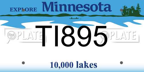 TI895 Minnesota License Plate