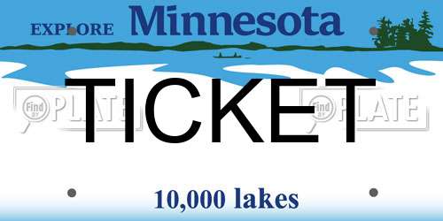 TICKET Minnesota License Plate