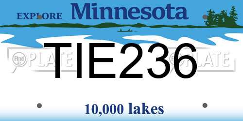 TIE236 Minnesota License Plate