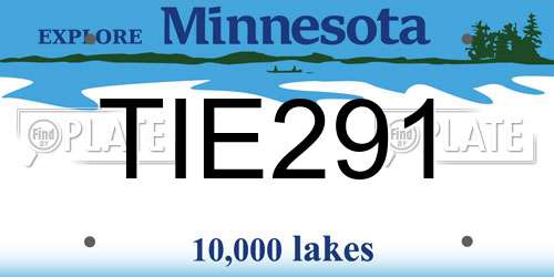 TIE291 Minnesota License Plate