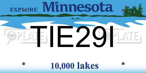 TIE29I Minnesota License Plate
