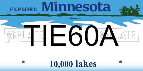 TIE60A Minnesota License Plate