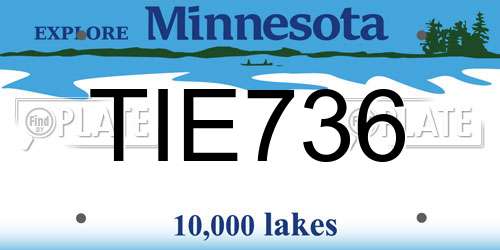 TIE736 Minnesota License Plate