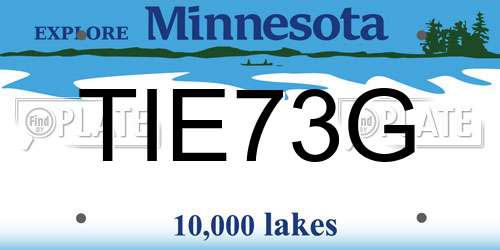 TIE73G Minnesota License Plate