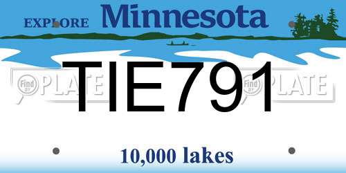 TIE791 Minnesota License Plate