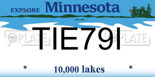 TIE79I Minnesota License Plate