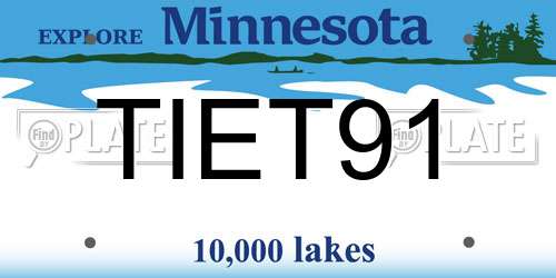 TIET91 Minnesota License Plate