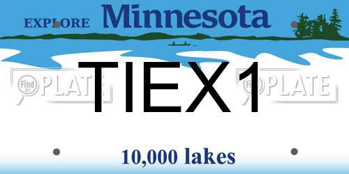 TIEX1 Minnesota License Plate