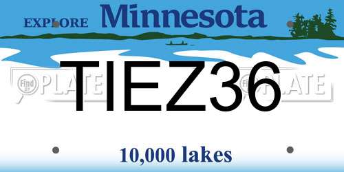 TIEZ36 Minnesota License Plate