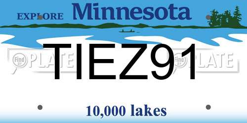 TIEZ91 Minnesota License Plate