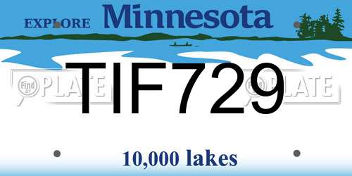 TIF729 Minnesota License Plate
