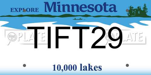 TIFT29 Minnesota License Plate